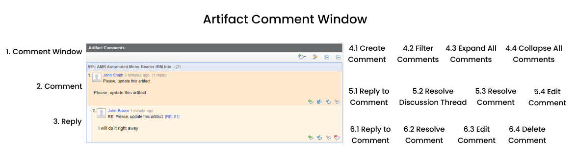 Artifact Comment Window